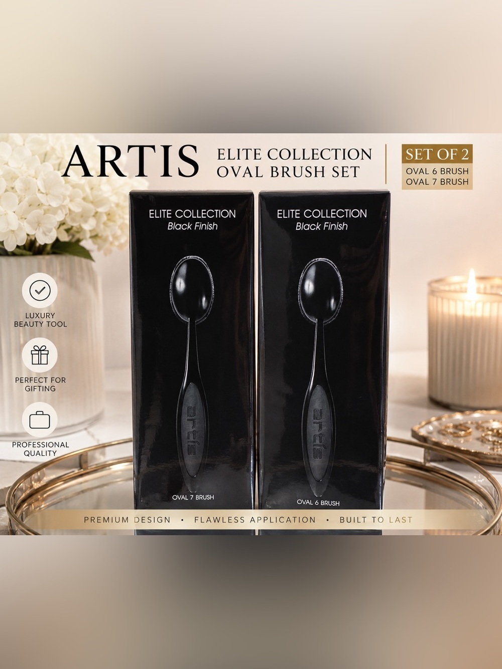 artis Elite Collection Sephora Oval Brush Set NIB Sealed